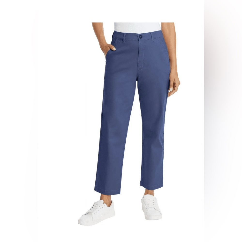 G.H. Bass & Co. Blue Chino Ankle Straight-Leg Pants Versatile Design Size 12